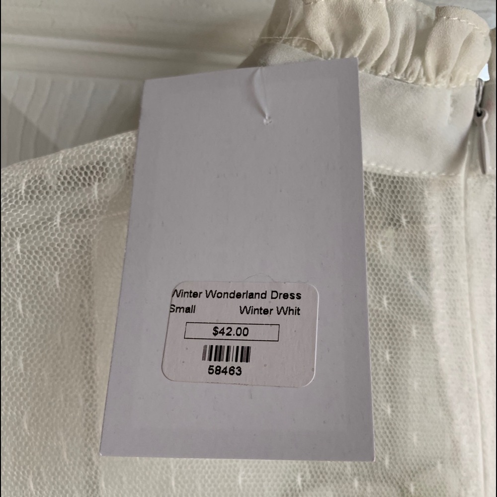 White Ruffle Sleeve Dress - Picture 3 of 8
